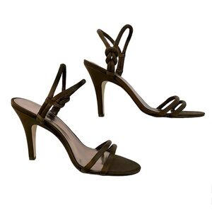Calvin Klein Brown Satin Heels, Size 8.5”